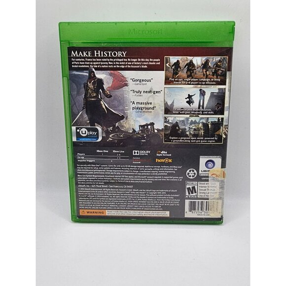 Assassins Creed Unity Xbox One Game Walmart Edition With Bonus Mission & Exclusi - Picture 4 of 6